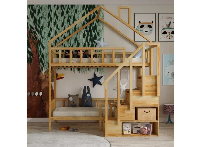 Etagenbett mit Treppe - NIKOLA PLUS