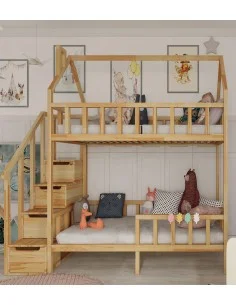 Etagenbett mit Treppe ZOSIA - Seiteneingang
