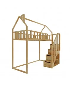 Lit mezzanine avec escalier - Zosia