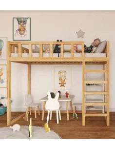 Halfhoogslaper met ladder – FILIP – visualisatie in een kinderkamer