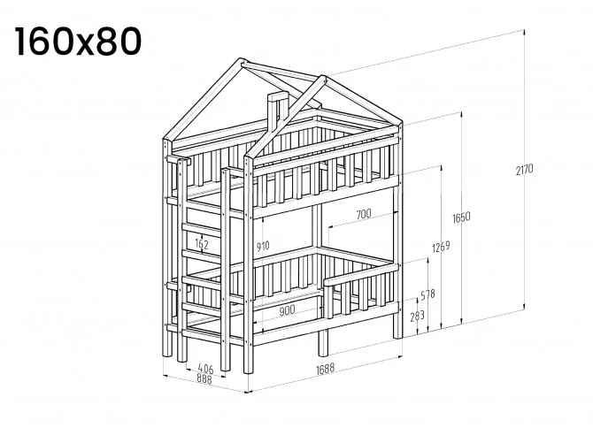 Bunk Bed - NIKOLA PLUS - Side Entry
