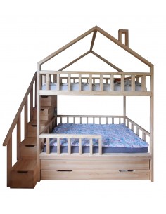 Bunk bed 3 persons - NIKOLA WITH STAIRS