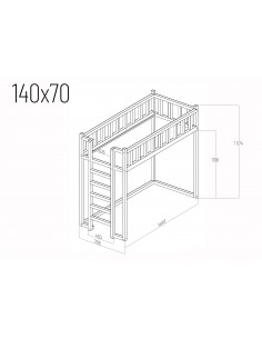 Lit mezzanine - FILIP - Entrée latérale