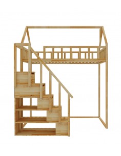 Hochbett mit Treppe - Zosia - Vordereingang - Höhe 150cm