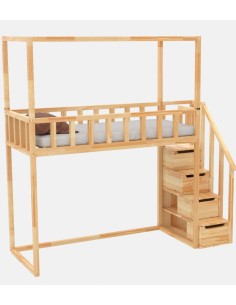 Hochbett Modell Filip mit Deckenaufbau – rechte Seitenansicht auf weißem Hintergrund