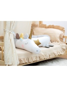 Bettschlange Einhorn im Bett – Grau