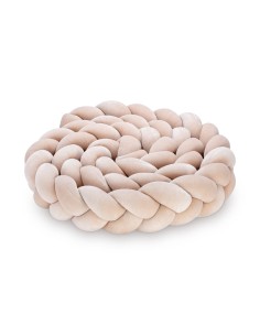 Tour de lit tressé beige pour lit bébé