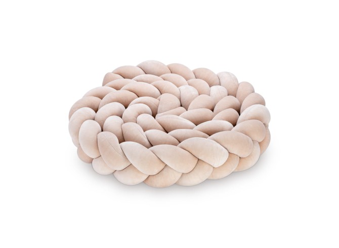 Tour de lit tressé beige pour lit bébé
