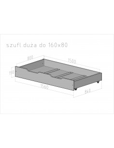 Duża szuflada pod łóżko 160x80cm